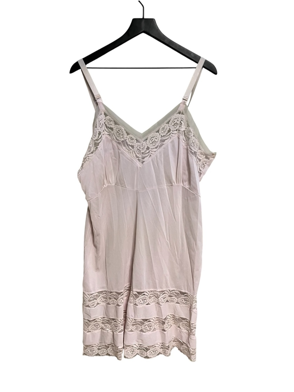Vintage Lace Trim Chemise Slip Dress in Light Blush